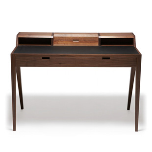 DARE STUDIO KATAKANA WRITIN DESK 经典胡桃木书桌带抽屉实木桌