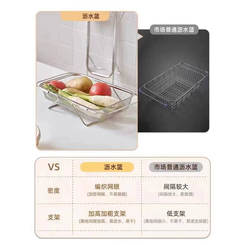 不锈钢水槽沥水篮厨房水池伸缩洗菜盆沥水架多功能餐具碗筷沥水架
