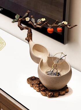钥厅匙收纳摆家居饰件品进迁门入户新中式玄关客装饰品乔新897386