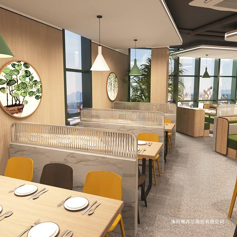 玻璃加高卡座矮隔断围栏餐厅饭店火锅店咖啡厅屏风装饰栅栏墙