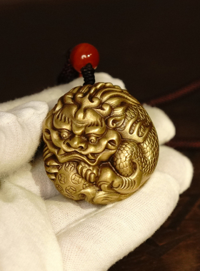 全铜有求必应手把件貔貅抱球把玩件男士J随身盘玩解压皮丘文玩礼