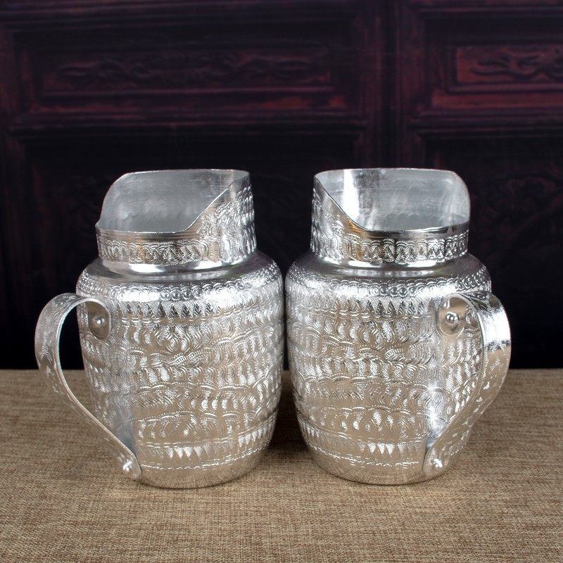 泰国冷水壶大容量果汁壶扎壶复古锡制凉水壶冷饮W酒壶泰式餐具