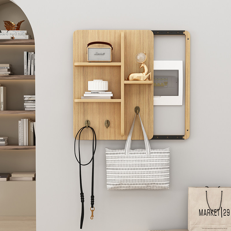 电表箱装饰画2023新款简约免打孔D配电箱挂画改造置物架电闸箱遮