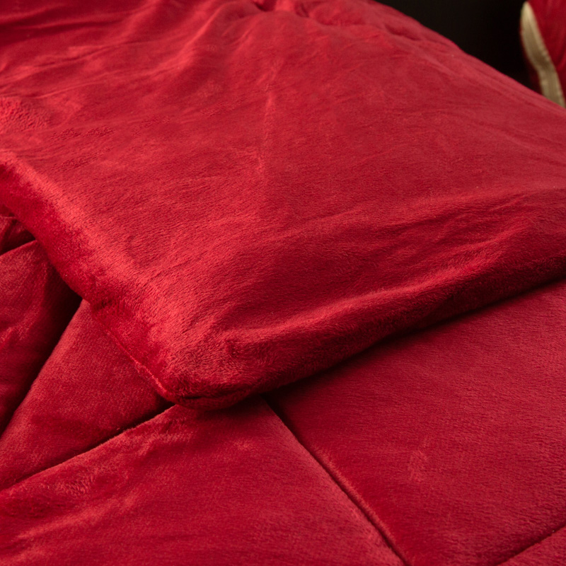 红色喜庆水晶绒抱枕被p男女孩好运暴富宿舍沙发座椅靠垫毯子多功