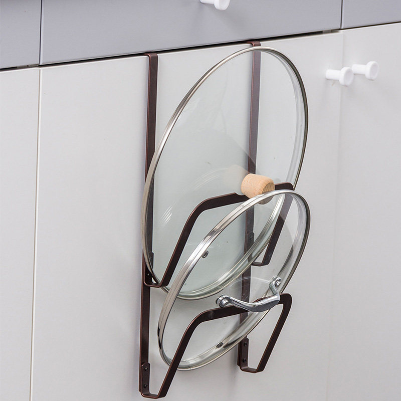 日式橱柜门后锅盖架厨房用具A锅盖沥水置物架收纳架壁挂架子