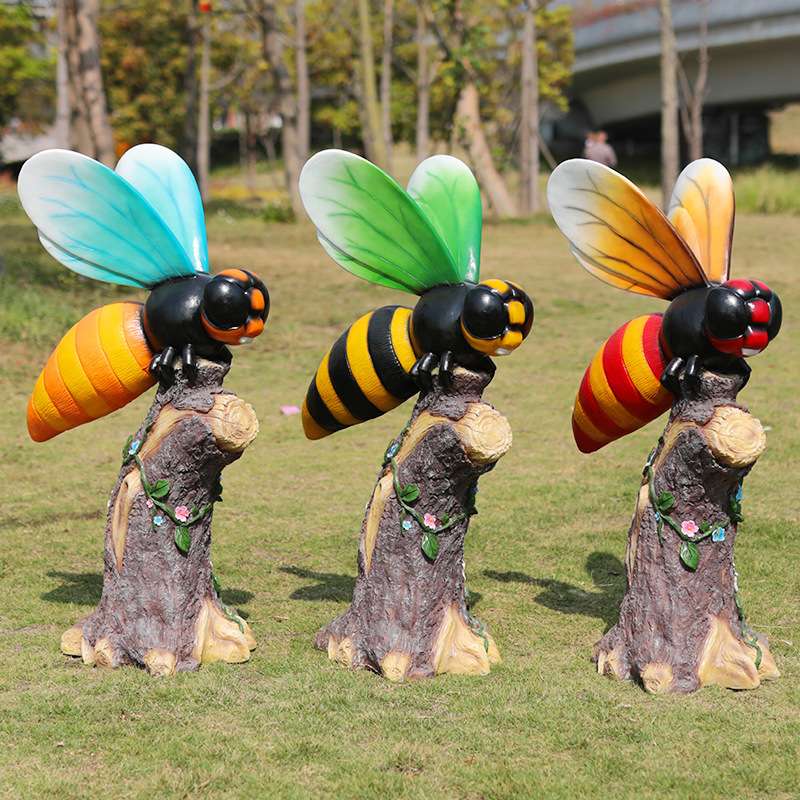 卡通昆虫雕塑玻璃钢蜜蜂瓢虫园林景观小品房产小景区户外装饰摆件