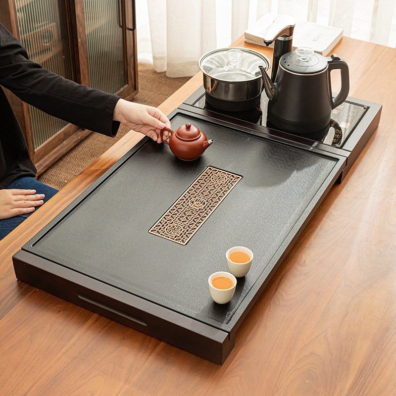 茶盘套装全自动一体上水石面与实木茶台J烧水壶办公室整套茶具家,餐饮具,茶盘,淘宝优惠券,粉丝福利购,淘宝优惠卷