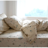 花叶扶疏 双人1.5m1.8 全棉床单被套被罩床笠 清雅 纯棉床o品套件