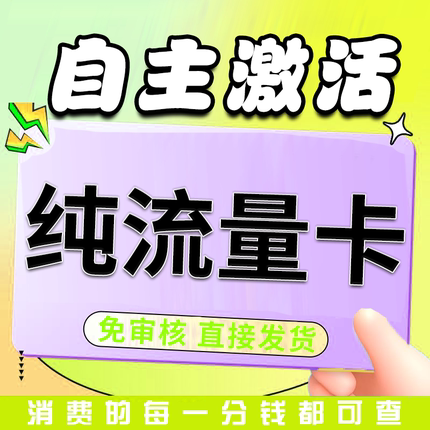 纯流量上网卡大流量无号流量卡无线网无通话全国通用4g5g电话卡