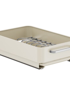 厨房碗盘收纳架碗碟拉篮抽屉式置物架橱柜内沥水抽拉W碗篮内置碗