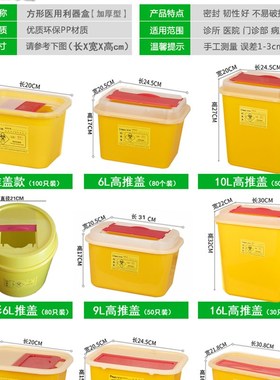 有图有视频丰吉圆形利器盒医疗锐器盒1L2L3L4L5L6LL7L8L10L12L15L