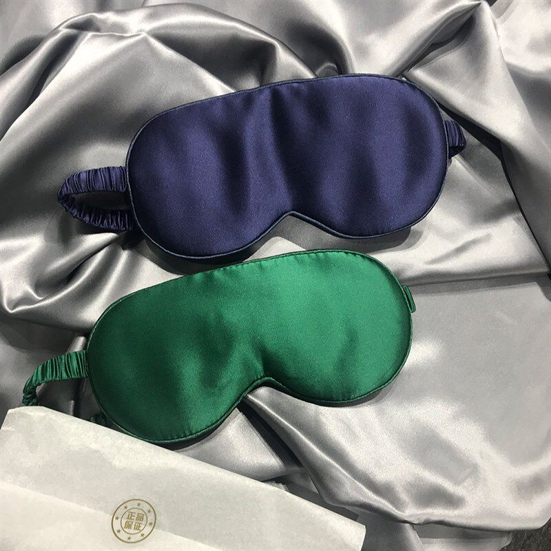 蚕丝绸真丝遮光助睡眠q眼罩透气缓解疲劳男女午休飞机旅行睡觉眼