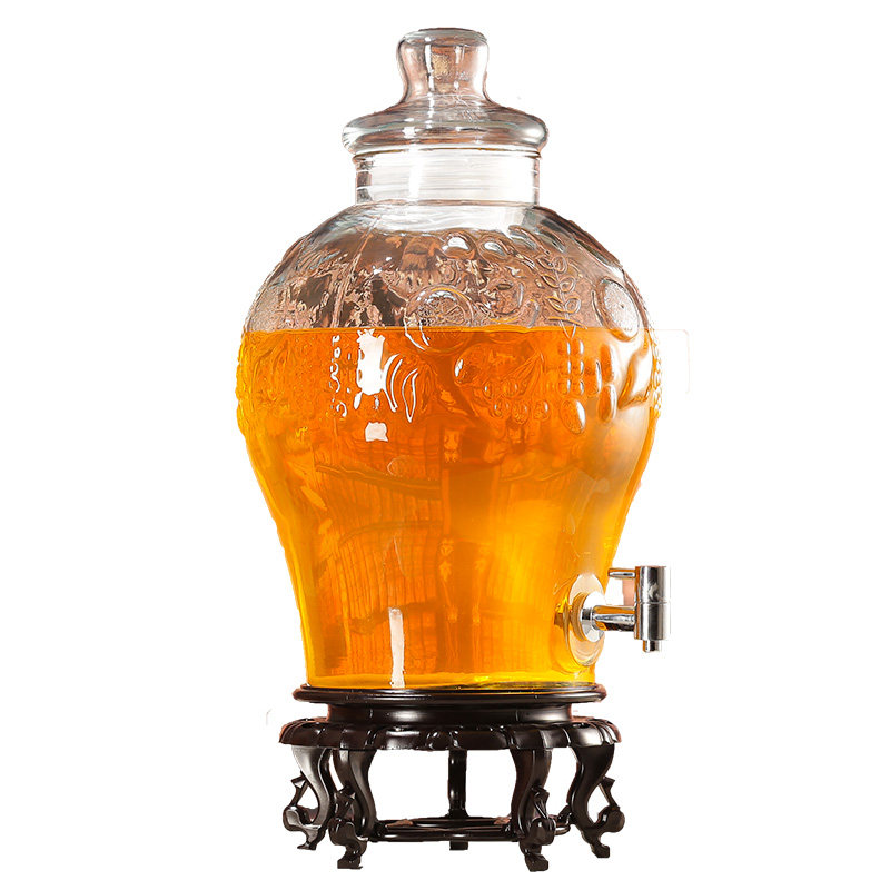 包邮玻璃泡酒瓶带龙头1s0斤人参药酒瓶密封罐白酒缸家用泡酒坛子