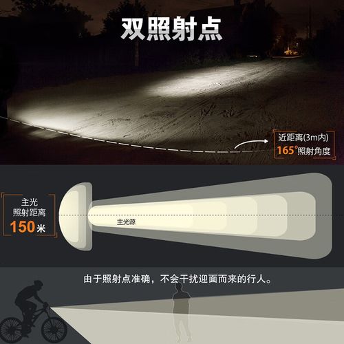 雷明兔B0d1自行车灯 900流明 德规自行车前灯可充电防眩光 车灯
