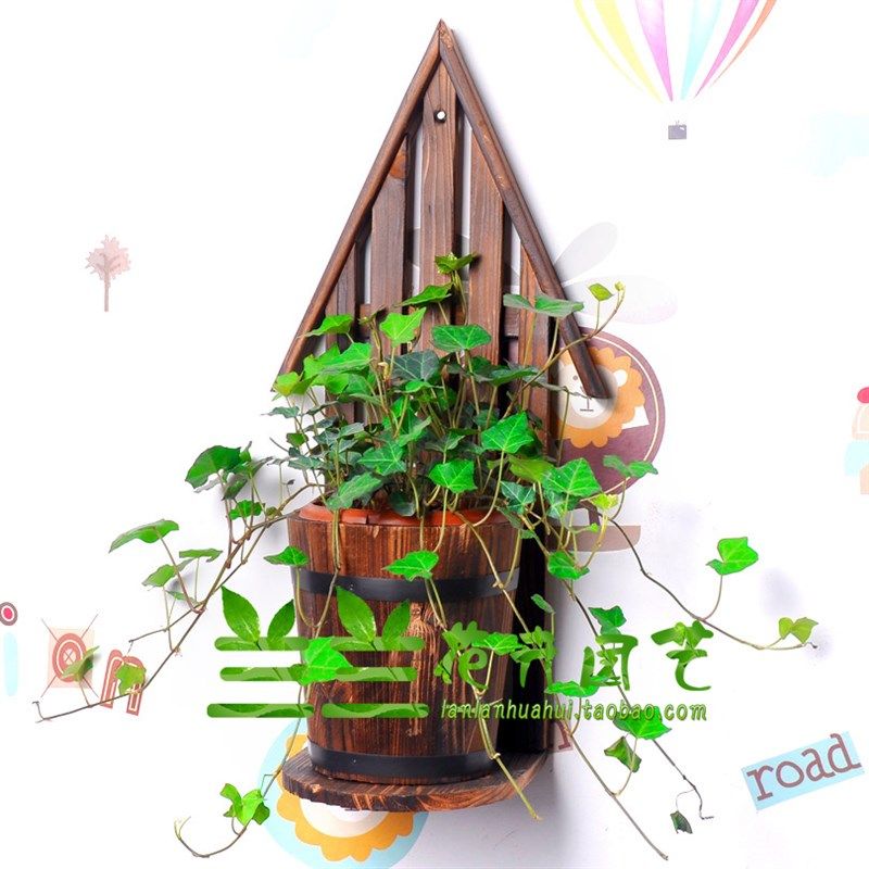 壁挂花盆吊兰鸟窝房子木质阳台花A架碳化防腐木尖头花槽花桶喂鸟,鲜花速递/花卉仿真/绿植园艺,花盆,淘宝优惠券,粉丝福利购,淘宝优惠卷