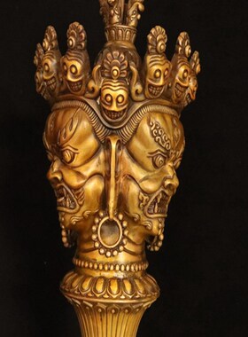 纯铜金刚杵法器马头明王普巴金刚橛带底座杵降P魔杵五股杵摆件用