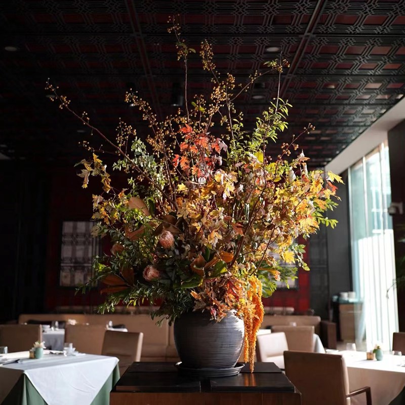 仿真绿植桌面大型花艺r盆栽酒店大堂仿真花玄关植物景观装饰摆件