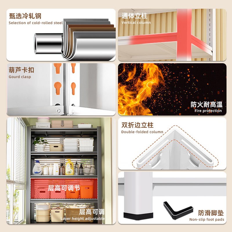 德国家用货架置物架仓储收纳架A落地超市仓库阳台储物架杂物间架