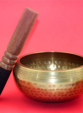 尼泊尔手工响铜麟纹佛音碗音疗钵铜磬M瑜伽钵音疗颂钵孟装饰摆件