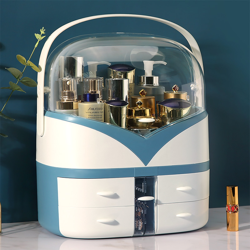 化妆品收纳盒2022新款家用桌面D护肤品整理防尘梳妆台首饰置物架