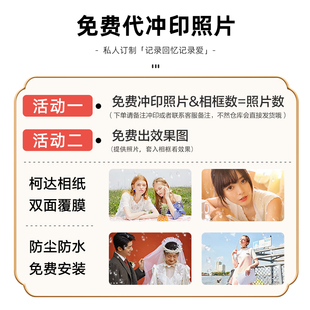 轻奢欧式相框摆台6寸7寸1v0寸金属彩釉玻璃高级感带洗照片做成相