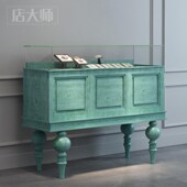 珠宝展示柜饰品复古靠墙首饰陈列柜复古K玻璃柜台翡翠玉器中古柜