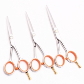 杰森4寸5寸美发剪刀美容小剪刀橙蓝F色理发剪刀平剪儿童发廊刘海