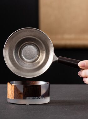 纯钛茶漏茶滤千孔滤茶器茶漏超细腻茶叶滤网O茶隔公道杯高档过滤