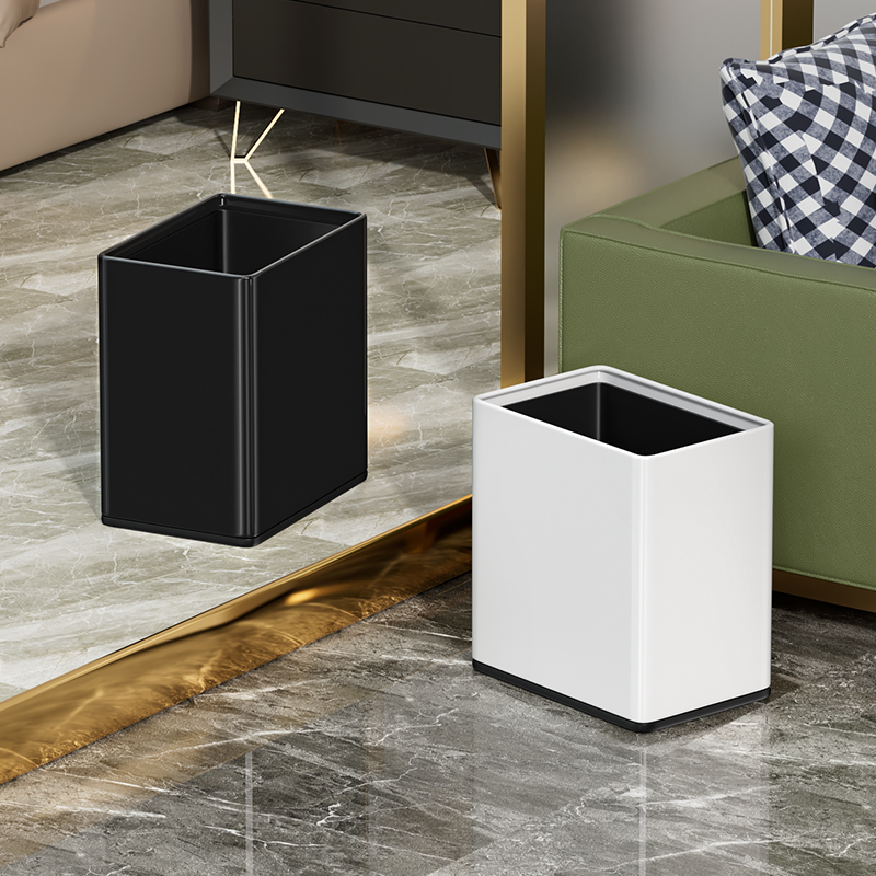 轻奢不锈钢窄形垃圾桶q家用客厅创意极简双层无盖卧室厨房卫生间