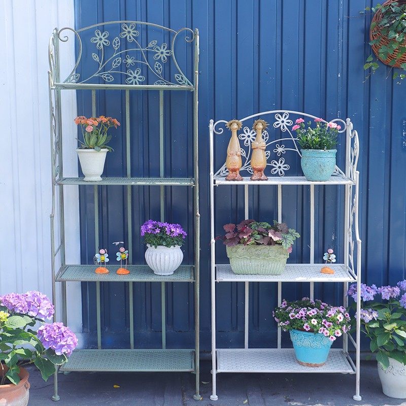 铁艺蕾丝铁板g面花架 欧式复古做旧铁艺多层置物架书架,鲜花速递/花卉仿真/绿植园艺,花架,淘宝优惠券,粉丝福利购,淘宝优惠卷