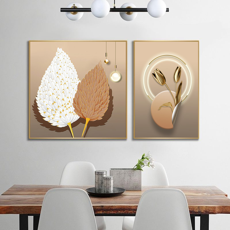 新款电表箱二联装饰画可推拉餐厅挂画电闸盒N开关壁画客厅配电箱