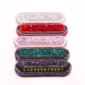 挪车牌水钻可爱创意夜光电话号码 女士汽车临时停车号码 牌隐藏v式