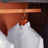 意式 轻奢衣通杆高定皮革挂衣杆衣帽间G衣架杆衣橱横杆柜内五金配