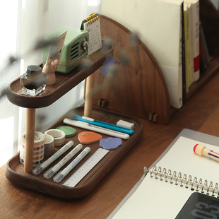 匠木家居桌面茶台置物架化妆品收纳架办公室桌面R手工艺木制整理