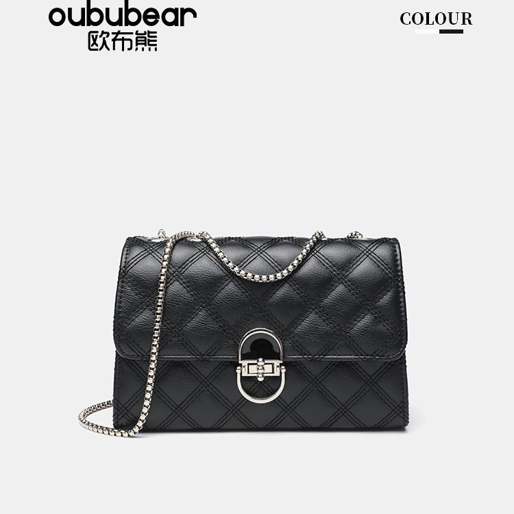 oububear/欧布熊2025年新款小方包女包百搭菱格单肩斜跨手提女包