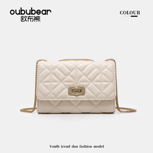 oububear 高質(zhì)感小香風(fēng)單肩斜跨手提女包 時(shí)尚 歐布熊2025新款