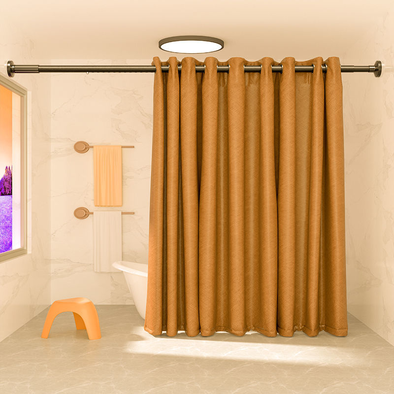 窗帘杆免打孔伸缩杆浴帘杆晾衣杆架子全套挂衣杆万能门帘.免钉伸