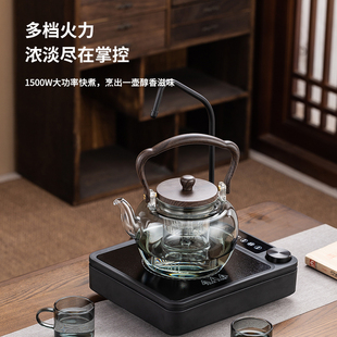 高硼硅无C铅玻璃烧水泡茶家用自动上水茶 蒸汽电陶炉煮茶器喷淋式