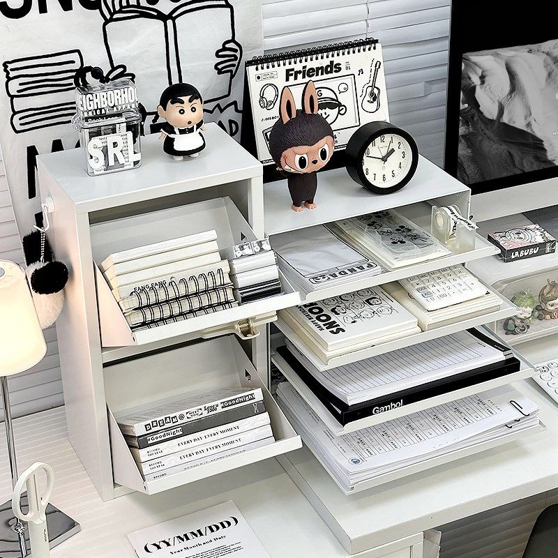 铁艺桌面文件收纳盒a4资料抽屉A式铁皮翻斗柜办公室工位书桌置物,文具电教/文化用品/商务用品,桌面文件柜,淘宝优惠券,粉丝福利购,淘宝优惠卷