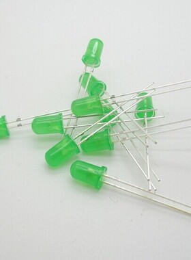 LED直插发光二极管F5MM绿发绿 绿色灯 普绿光 长脚 超高亮 三元