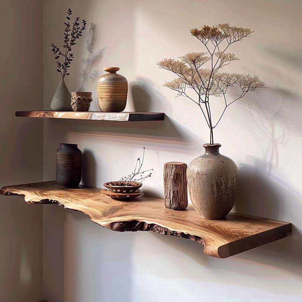 实木置物架异形天然环保装饰壁挂北欧墙上隔板玄关客厅卧室民宿