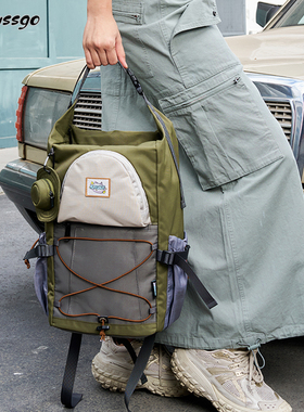 MGRASSGO双肩背包女高级感小众时尚百搭大容量户外旅游大学生书包