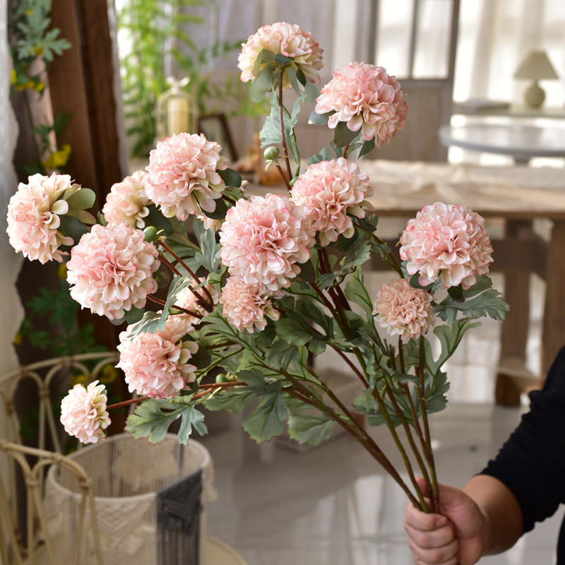 美式乡村秋色蒲公英仿真花花束假花家居装饰餐桌客厅摆件摆设插花