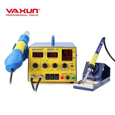 YAXUN884D+拆焊台数显温控15V2A稳压电源热风枪电烙铁多功能焊台