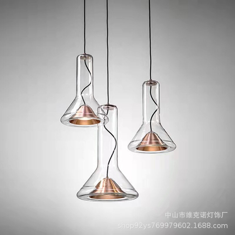 直供新款现代简约喇叭吧台大气咖啡厅服装店创意玻璃组合餐厅吊灯