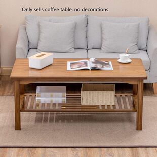 茶几北欧竹茶几创意多功能带双收纳客厅沙发茶几 尺寸120*60*50CM