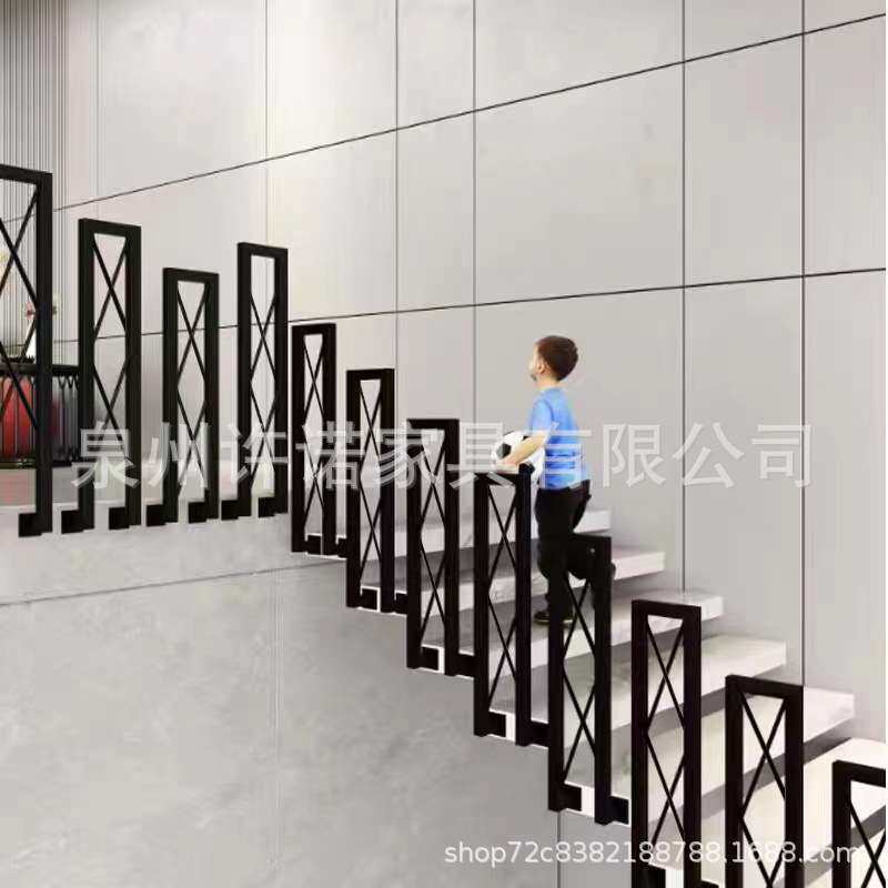铁艺楼梯扶手梯步老人防护栏杆北欧简约创意栏杆家用围栏阁楼室内