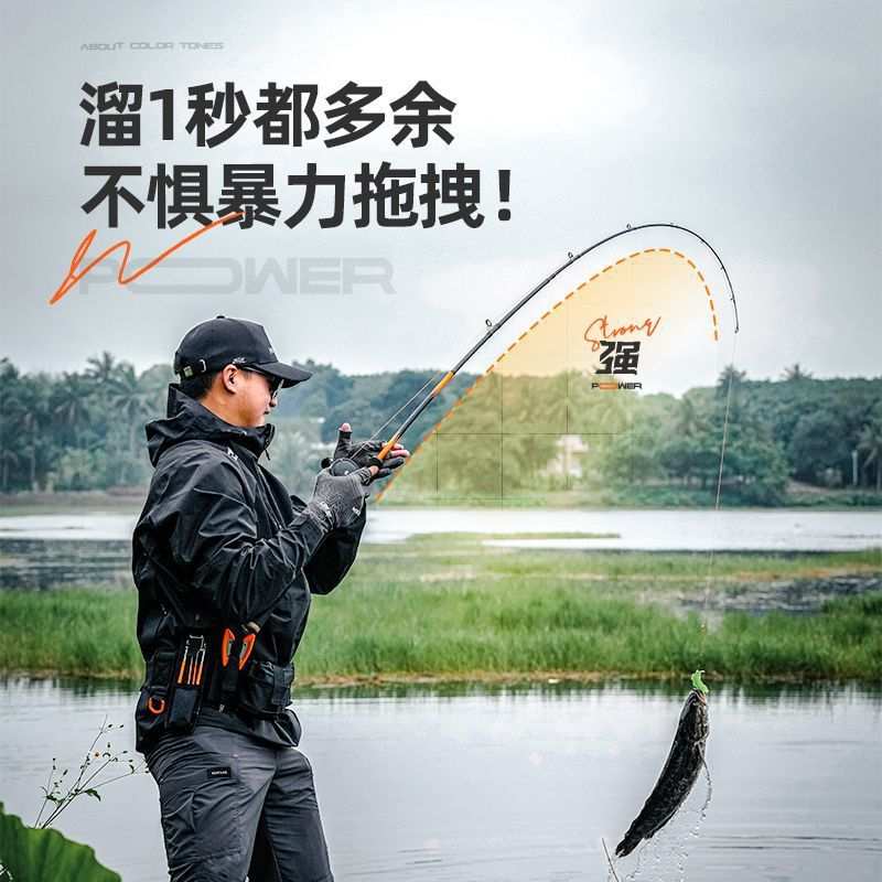 幻小强路亚竿国产雷强杆路亚全套鼓轮入门便携式专用打黑套装