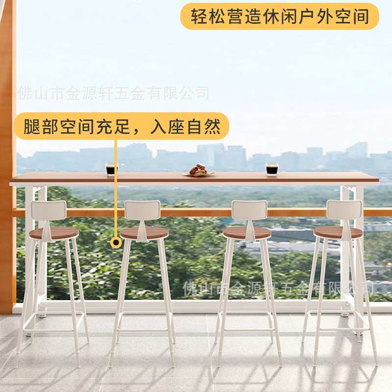 户外塑木防腐木吧桌庭院阳台高脚窄桌子商用靠窗吧台桌椅组合1215