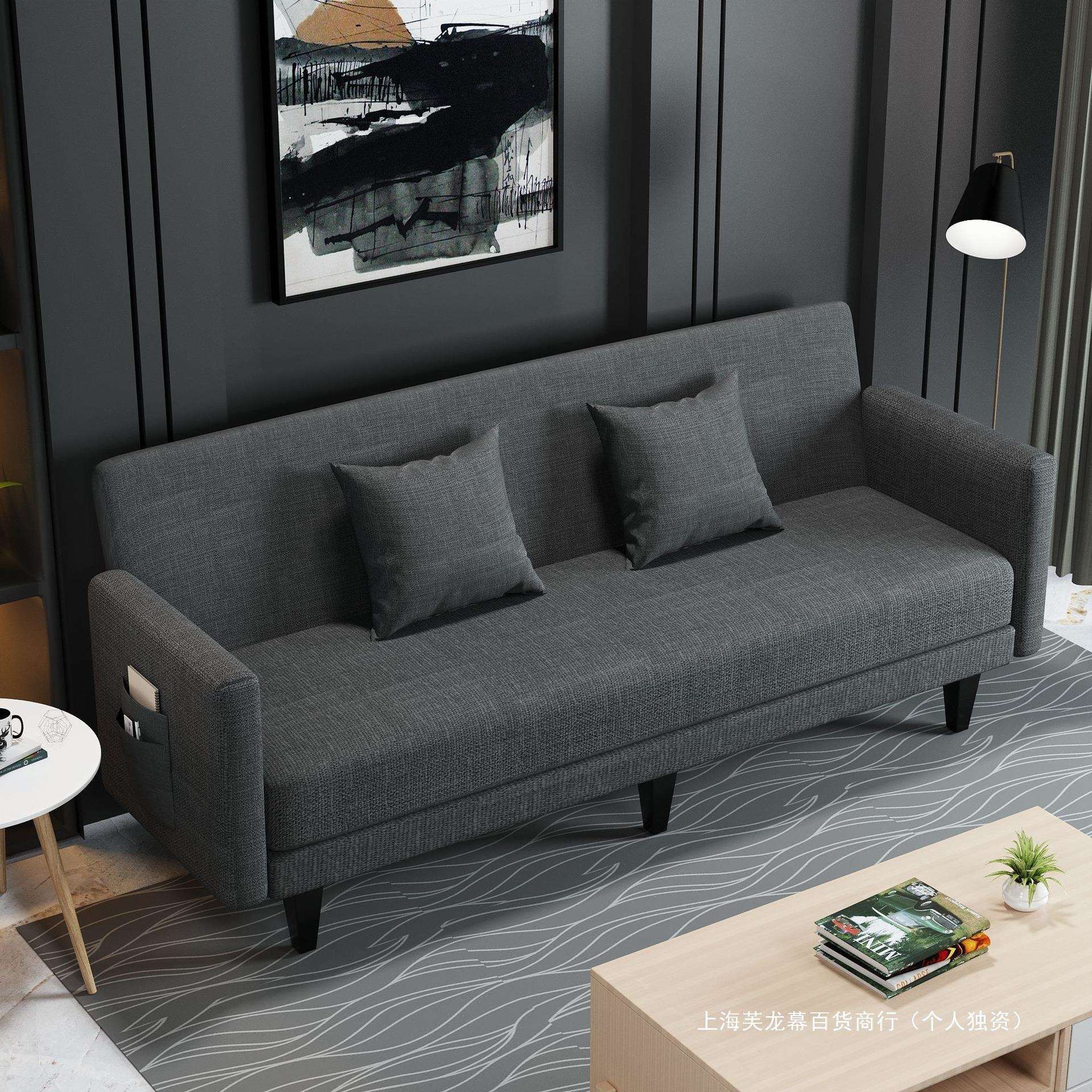 高端品质布艺沙发可拆洗单人折叠沙发床两用卧室沙发小户型出租屋